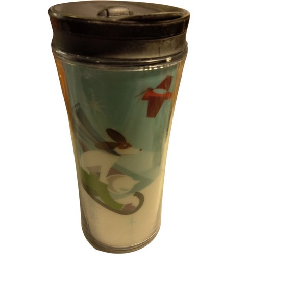Starbucks Cup Winter Sledding Scene 2011 Blue white 8 OZ - Picture 2 of 14